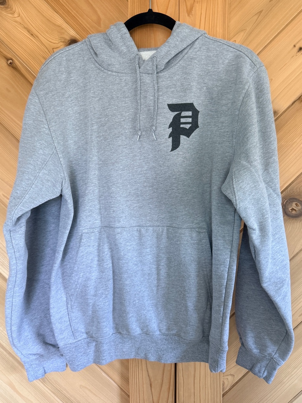 Primitive Gray Hoodie with Black 'P' Chest Logo